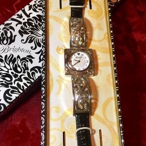 Brighton Classic Leather and Silver Watch